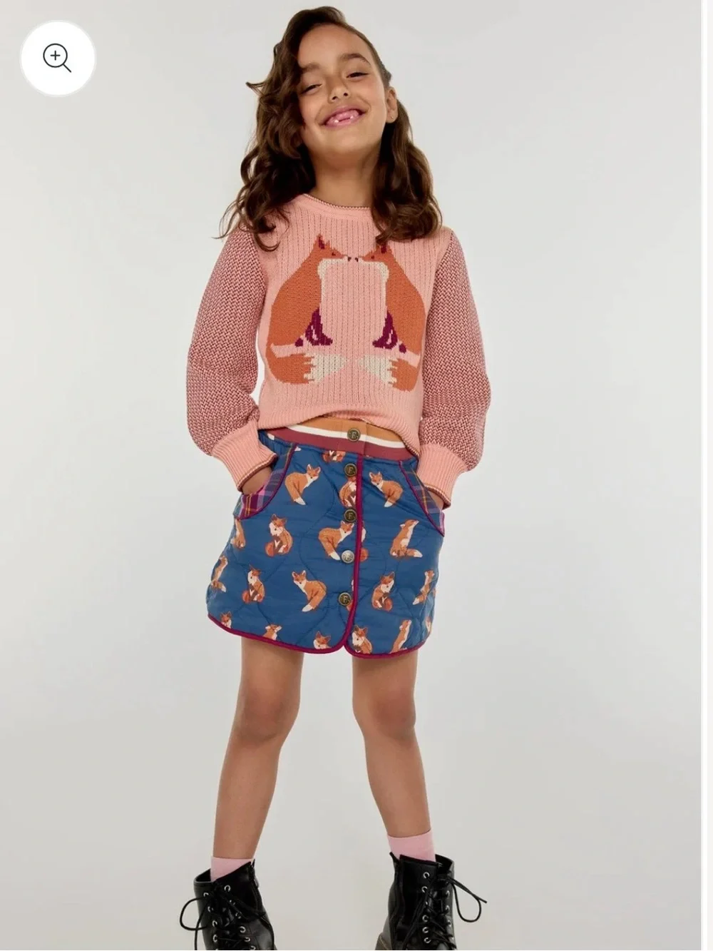 Finding Foxtale Fox print quilted skirt
